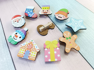 Набор фигурок для творчества. Декоративные прищепки "Новый год"
