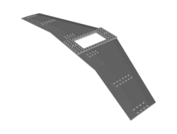 Wing Plate 20 x 54 x 2/3 with 6 x 10 Cutout and 4 Holes, Light Bluish Gray (93541 / 4638602 / 6147577 / 6302608)