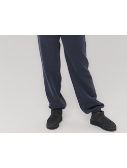 Брюки c манжетами хлопковый велюр (черничный)