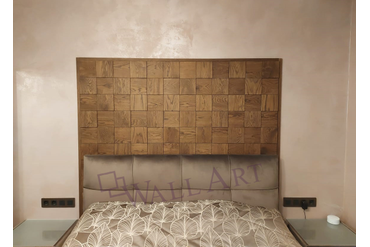 Панели уже на производстве смонтированы на фанерное основание, а некоторые квадратики на каждой панели не приклеены, что необходимо для монтажа. На месте Фанера прикручивается к стене, а квадратики приклеиваются на свои места - все быстро и просто!