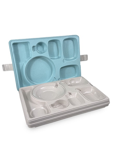 Термоподнос с крышкой 542*390*120 мм. на 6 предметов с зажимом (-40°C до +110°C) п/п