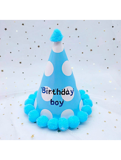 Колпак с помпоном "Happy Birthday"