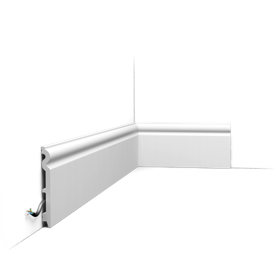 Плинтус ORAC Decor SX138, дюрополимерный, влагостойкий, ударопрочный, под покраску, длина 2 метра