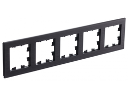 Рамка 5 постов металл оникс - Systeme Electric - AtlasDesign - ATN312305