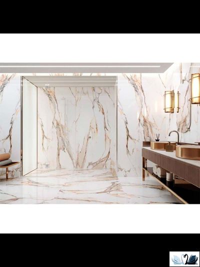 Керамогранит Zerde Tile Calacatta brown 60x120 см глянцевый