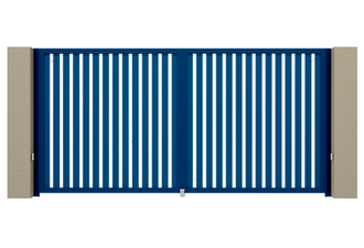 Распашные ворота Алютех Prestige с заполнением из алюминиевых экструдированных профилей 4000х2085мм