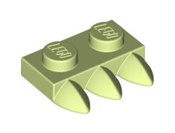 Plate, Modified 1 x 2 with 3 Teeth, Yellowish Green (15208 / 6267421)