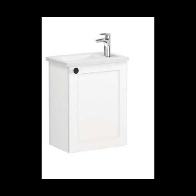 Модуль с квадратной раковиной, Vitra Root Classic, 45 см, с дверцей, матовый белый, правосторонний, 68610