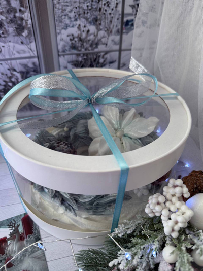 Новогодний венок из зефира Снежный