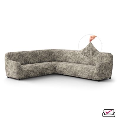 Чехол на классический угловой диван Верона МОЗАИКА БЕЖЕВЫЙ. ЗАЩИТА ДЛЯ МЯГКОЙ МЕБЕЛИ ОТ ЖИВОТНЫХ. ИТАЛИЯ