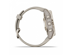 Умные часы Garmin Fenix 7S PRO Sapphire Solar золотистый корпус со светло-песочным ремешком