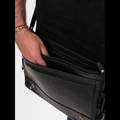 Кожаный портфель Realdo black (арт. 2017-01)