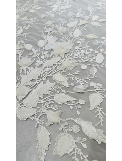 Вышивка с белыми цветами HLE4945