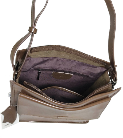 (АРТИКУЛ: 9826/2/51) СУМКА СРЕДНЕГО РАЗМЕРА, НАТУРАЛЬНАЯ КОЖА, ЦВЕТ МЕЖДУ ТЕМНО-БЕЖЕВЫМ И КОРИЧНЕВЫМ, РЕМЕНЬ ЧЕРЕЗ ПЛЕЧО