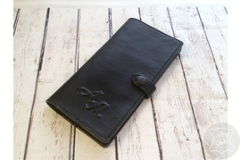 портмоне из натуральной кожи с тиснением инициалов