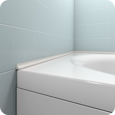 Акриловый плинтус бордюр для ванной BNV ГЛ12 12х12х750мм Серый левый