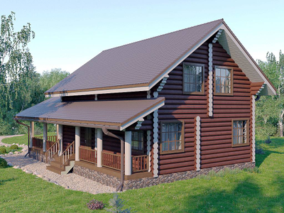 Дом из оцилиндрованного бревна ДБ-27, 182 м2
