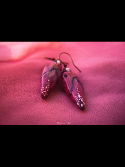 &quot;Вальс магнолии&quot;, комплект украшений из фарфора (серьги и подвеска)