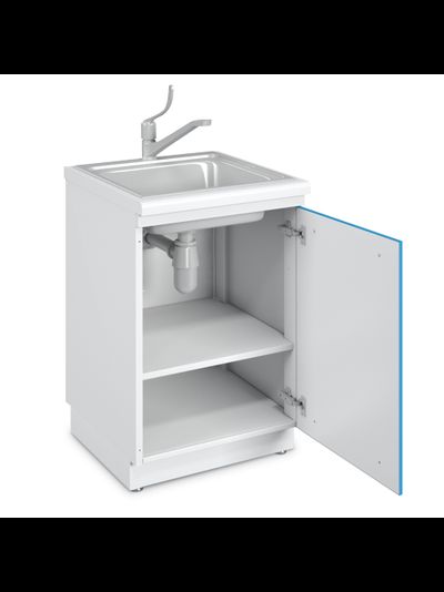 Тумба медицинская с полками под мойку на подиуме ТММ-1.0