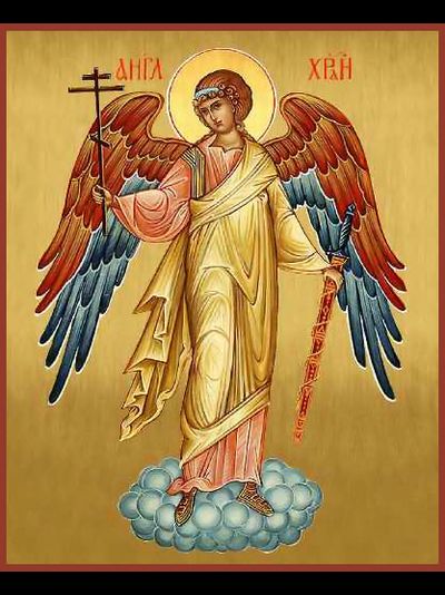 Ангел-Хранитель. Рукописная икона. 13х16см.