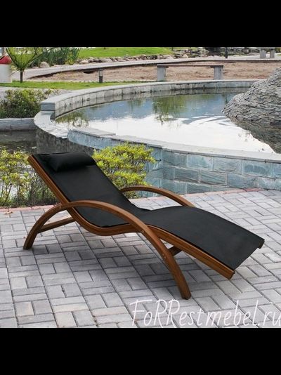 Шезлонг из сибирской лиственницы Мальта AFM-503 Black