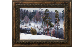 16 Сосновская А.Е. Зима. Вышний Волочек. к.м. 34Х48 1950-е