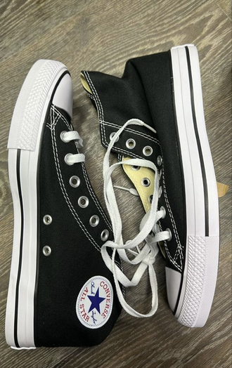 Кеды Converse All Star чернo-белые высокие женские