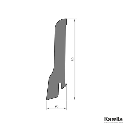 Плинтус напольный Pedross Ясень Белёный шпон 80х20х2500