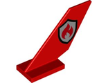 Tail Shuttle with Red and Silver Fire Logo Pattern on Both Sides, Red (6239pb108 / 6381760)