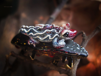 "Саламандра, дитя пламени", миниатюрная фэнтези-брошь (4,5 см)