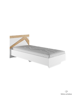 Теодора кровать 0,9 м Белый/Дуб крафт (с основанием)