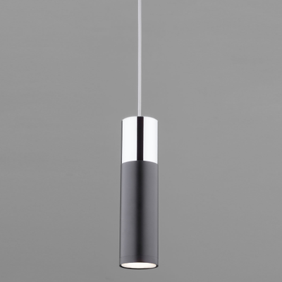 Светодиодный подвесной светильник Eurosvet Double Topper 50135/1 LED хром/черный