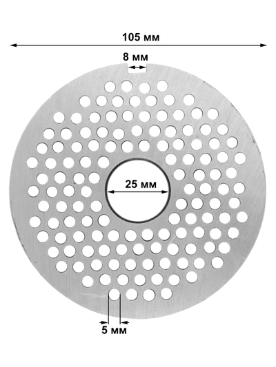Решетка средняя №2 под нож с буртом для промышленных мясорубок МИМ-600, МИМ-600М, МИМ-500