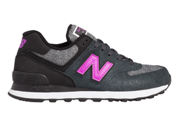 New Balance 574 Серые с фиолетовым женские (36-41) Арт. 353F-A