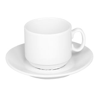 Кофейная пара Мокко белая фарфор, чашка 100мл блюдце d-10см (6С1627Ф34)