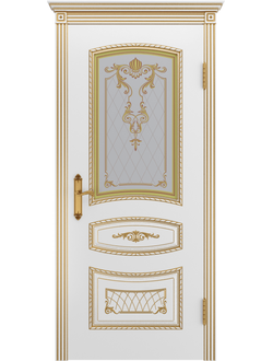 СОНАТА-2 В3. СЛОНОВАЯ КОСТЬ/ ПАТИНА ЗОЛОТО. ПОЛОТНО ОСТЕКЛЕННОЕ. УЗОР 2