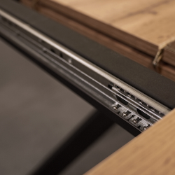 МАКАО Стол обеденный раздвижной,1100/1500х1100х32мм, ЛДСП Дуб Вотан/черный 15