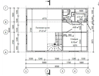 Двухэтажный каркасный дом с тремя спальнями 93м² (SK35)