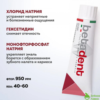 Betadent Gums зубная паста от воспаления десен (100 мл)