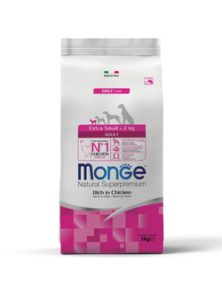 Корм Monge Extra Small для собак миниатюрных пород с курицей 3 кг