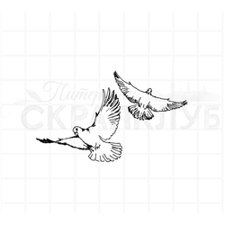Штамп белые голуби в полете
