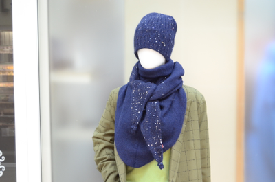 Vizio итальянский шарф платок с пайетками синий