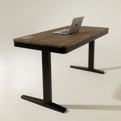 Умный стол 140×70 чёрный | массив дуба венге