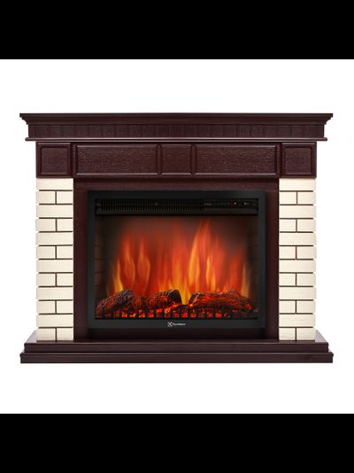 Каминокомплект Firelight: Очаг EFP/P- 2520LS, портал Bricks 25 камень бежевый, шпон темный дуб