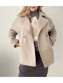 Пальто-бушлат из шерсти (песочный)