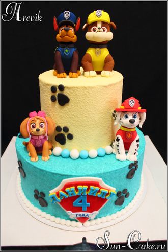 Торт щенячий патруль (Шоко-велюр, вес 6 кг.)