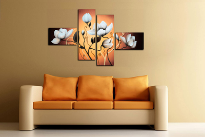 Модульная картина "Белый цветок"