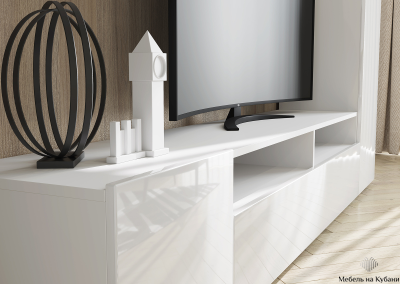 Лира гостиная МДФ белый глянец