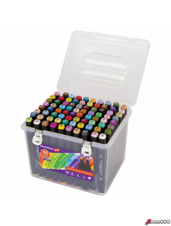 Маркеры для скетчинга двусторонние BRAUBERG ART DEBUT «BLACK», НАБОР 80 шт., пластиковый кейс. 152132