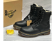 Dr Martens 1460 Black Smooth Double Stitch Leather Fur Boots с мехом